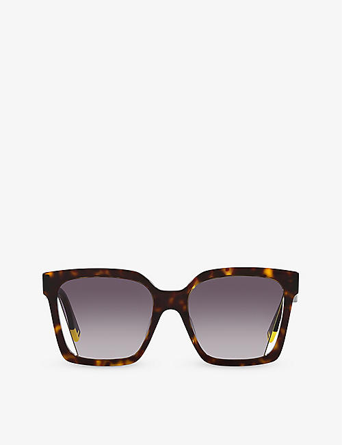FENDI: FE40085I square-frame tortoiseshell acetate sunglasses