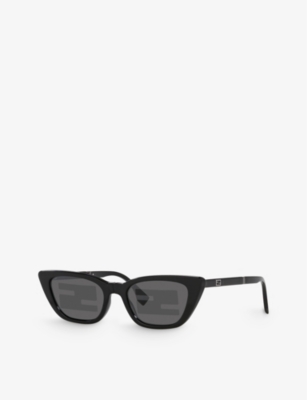 Shop Fendi Women's Black Fe40089i Cat-eye Acetate Sunglasses