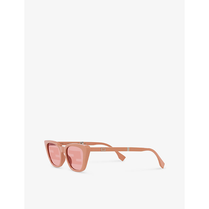 Shop Fendi Women's Pink Fe40089i Cat-eye Acetate Sunglasses