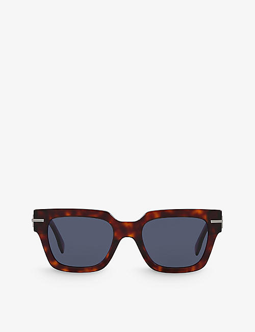 FENDI: FE40078I irregular-frame tortoiseshell acetate sunglasses
