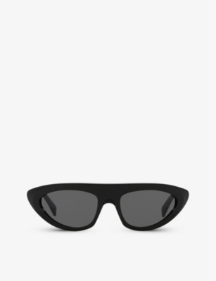 Shop Celine Women's Black Cl000391 Cl40261i Irregular-frame Acetate Sunglasses