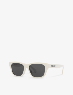 Shop Celine Women's Black Cl40249u Irregular-frame Acetate Sunglasses