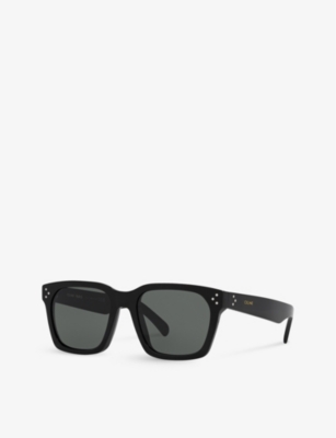 Shop Celine Women's Black Cl000384 Cl40248i Irregular-frame Acetate Sunglasses