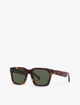 Shop Celine Women's Brown Cl000384 Cl40248i Irregular-frame Acetate Sunglasses