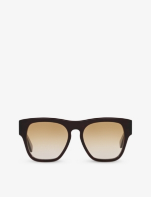 Shop Chloé Chloe Womens Brown Ch0149s Square-frame Tortoiseshell Acetate Sunglasses