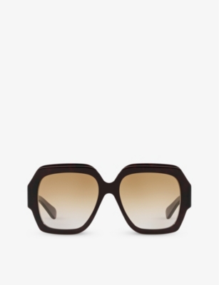 CHLOE: CH0154S square-frame tortoiseshell acetate sunglasses