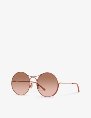 Chloé Chloe Womens Pink Ch0166s Round-frame Metal Sunglasses In Pink