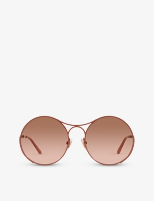 Chloé Chloe Womens Pink Ch0166s Round-frame Metal Sunglasses In Pink