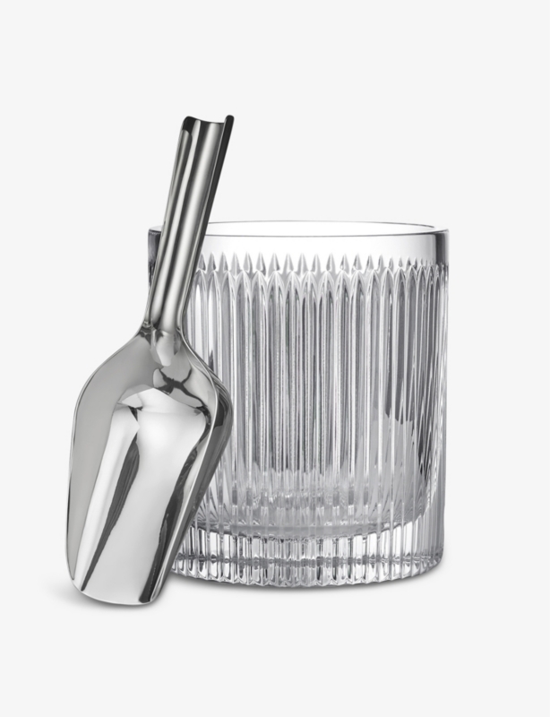 Aras Short Stories crystal ice bucket with scoop 15cm