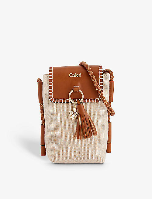 CHLOE: Brand-plaque tassel-embellished canvas shoulder kids' bag