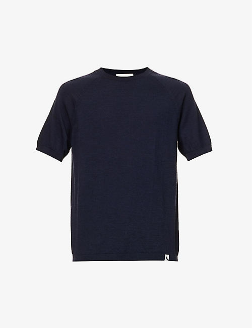 PEREGRINE: Short-sleeved branded-tab wool T-shirt