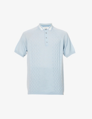 PEREGRINE: Short-sleeved branded-tab wool polo shirt