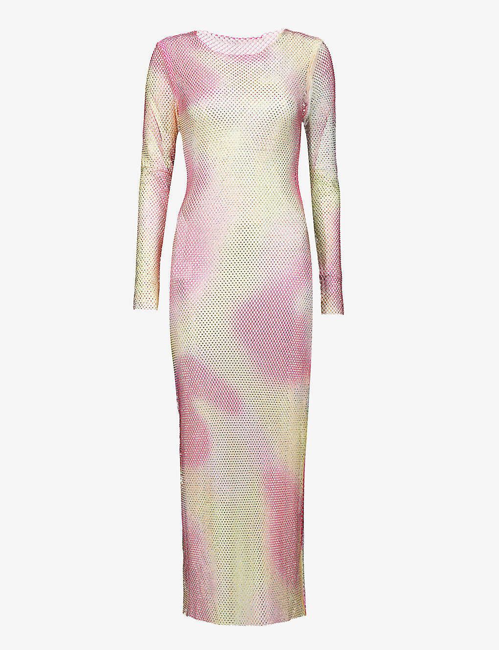 Shop Amy Lynn Womens Multi Rhinestone-embellished Semi-sheer Chainmail Midi Dress