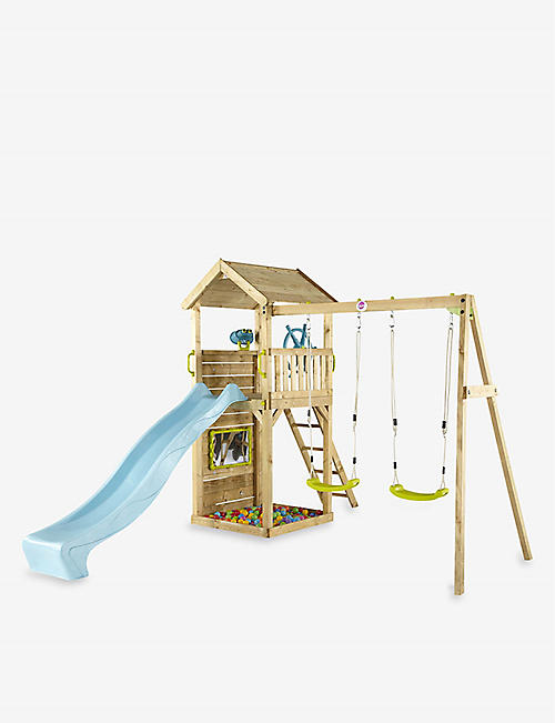 PLUM: Lookout tower with swing-and-slide wooden playcentre