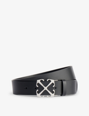 Off-White c/o Virgil Abloh Logo Leather Belt in Black