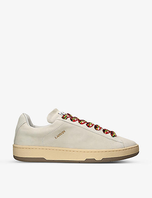 LANVIN: Curb Lite foiled-branding leather low-top trainers