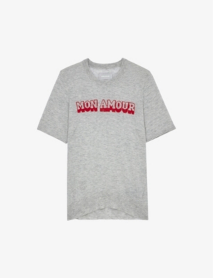 Zadig & Voltaire Mon Amour-jacquard Cashmere Sweater In White