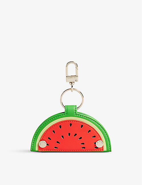 TED BAKER: Watermelon watermelon recycled faux-leather keyring and card holder