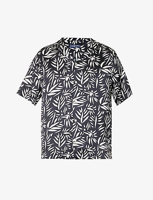 FRESCOBOL CARIOCA: Abstract-print regular-fit silk shirt