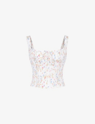 HOUSE OF CB: Chicca sleeveless lyocell-blend top