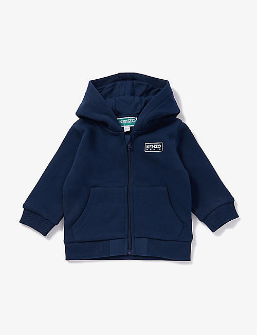 KENZO: Brand-print zipped cotton-jersey hoody 6 months - 4 years