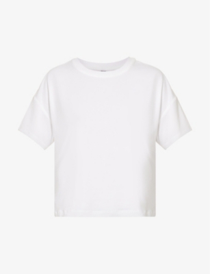 Shop Vuori Women's White Energy Boxy-fit Stretch-jersey T-shirt