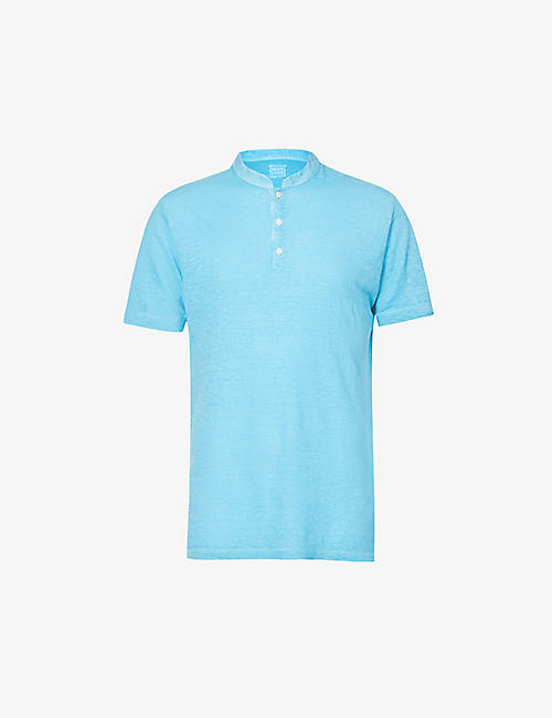 120% LINO: Crewneck straight-cuff linen T-shirt