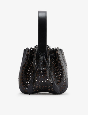 Alaïa Rose Marie Leather Top-handle Bag In 999 - Noir