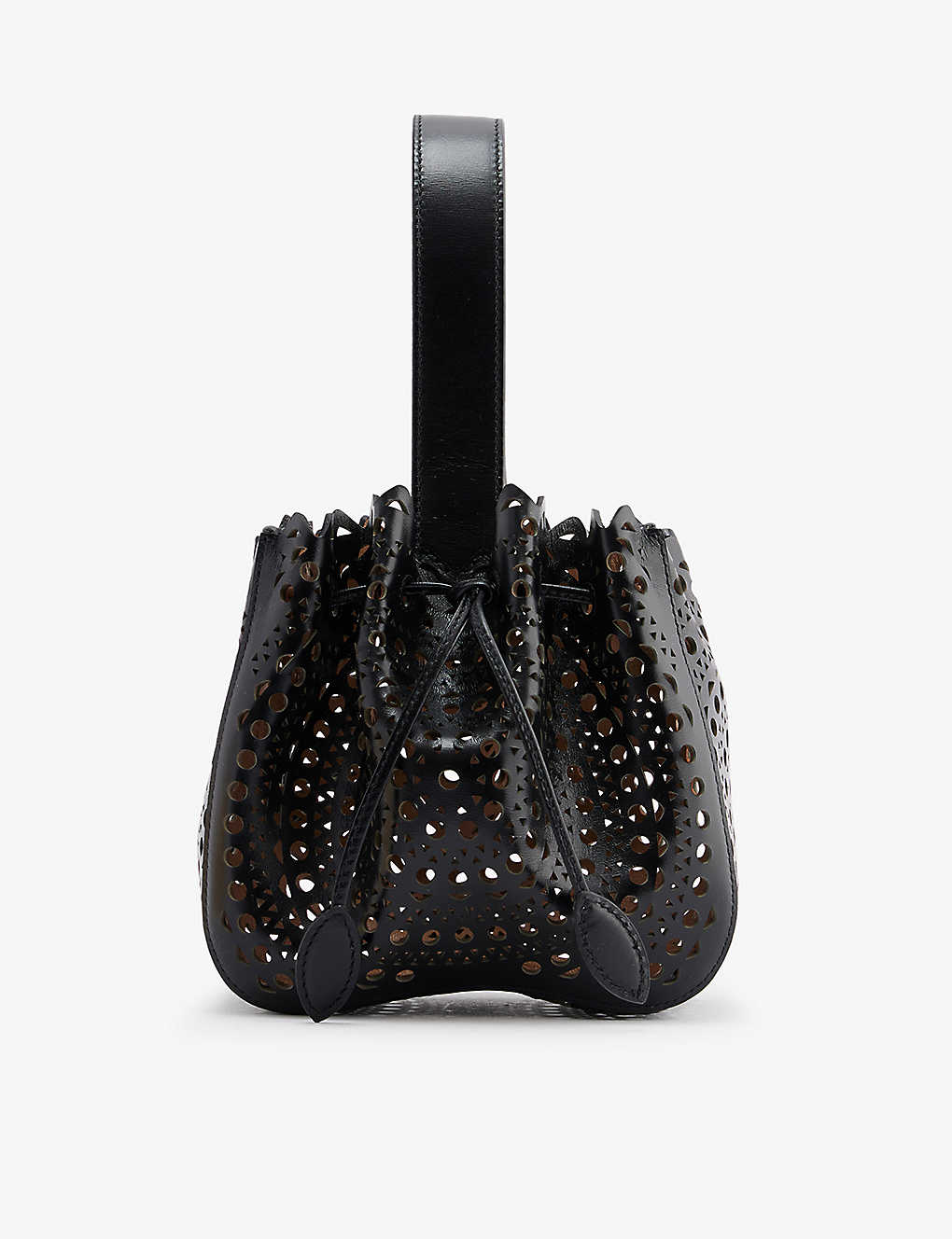 Shop Alaïa Rose Marie Leather Top-handle Bag In 999 - Noir