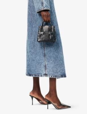 ALAIA: Mina 16 Leather Top-Handle Bag