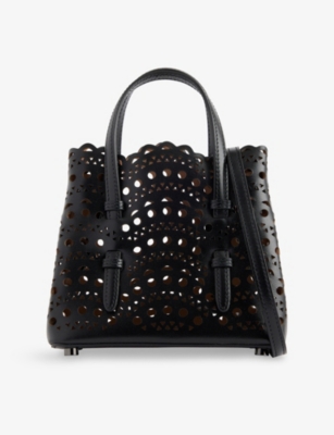 ALAIA: Mina 16 Leather Top-Handle Bag