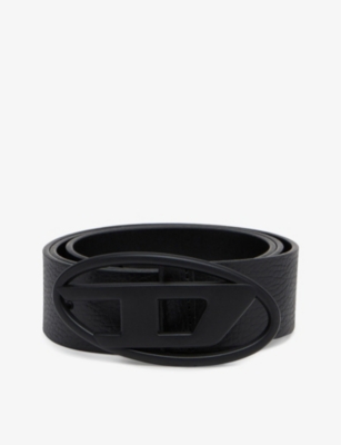 DIESEL: B-1dr logo-buckle leather belt