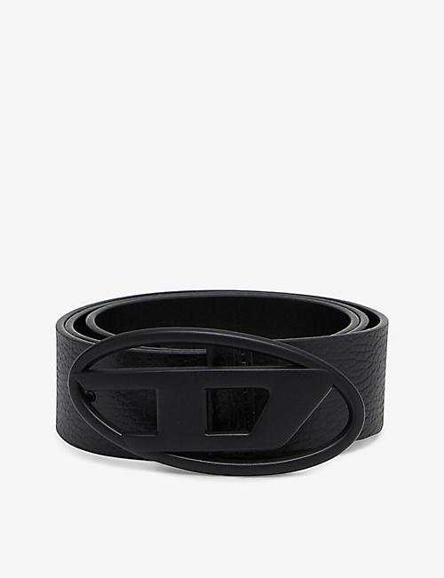 DIESEL: B-1dr logo-buckle leather belt