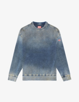 Diesel Cotton Denim Loose Sweatshirt In Blue ModeSens