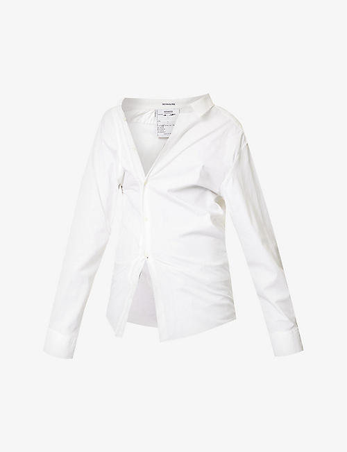 HODAKOVA: Asymmetric long-sleeved cotton-poplin shirt