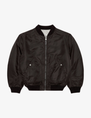 Shop Diesel J-mattan Logo-embroidered Relaxed-fit Nylon Bomber Jacket In 9xx