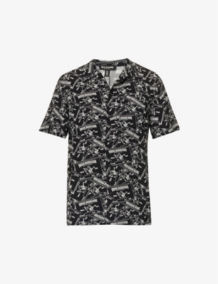 TRUE RELIGION LABEL-PRINT CAMP-COLLAR REGULAR-FIT RAYON SHIRT 67738541