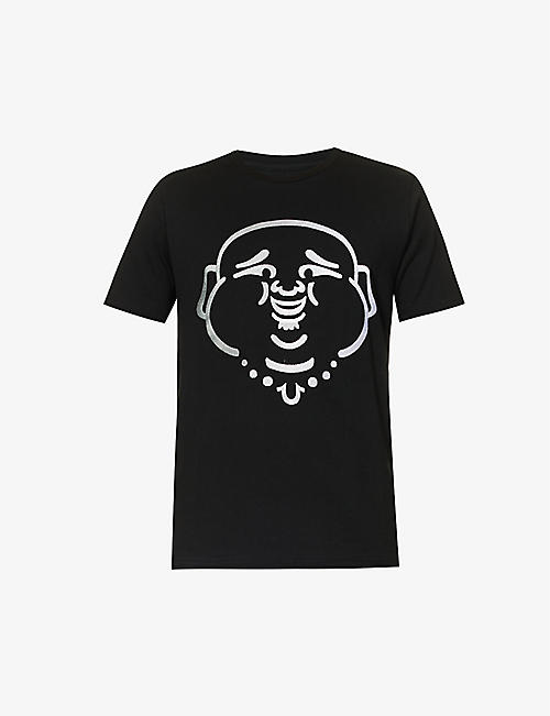 TRUE RELIGION: Buddha-embroidered crewneck regular-fit cotton-jersey T-shirt