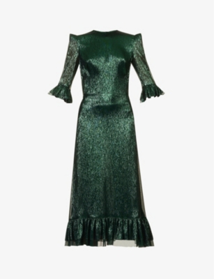 THE VAMPIRE'S WIFE: Falconetti metallic-thread silk-blend midi dress
