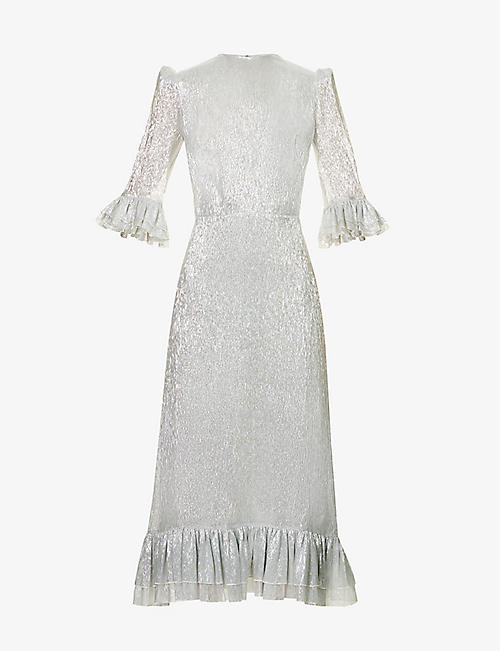 THE VAMPIRE'S WIFE: Falconetti metallic-thread silk-blend midi dress