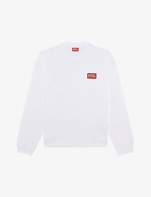 DIESEL: S N-label logo-embroidered cotton-jersey sweatshirt