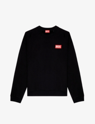 DIESEL: S N-label logo-embroidered cotton-jersey sweatshirt