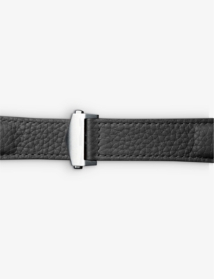 MINTAPPLE: Top Grain Apple grained-leather and stainless-steel watch strap 44mm