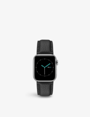 MINTAPPLE: Top Grain Apple grained-leather and stainless-steel watch strap 44mm