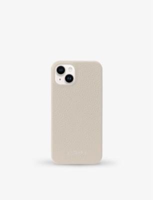 MINTAPPLE: Top Grain logo-print iPhone 14 grained-leather case