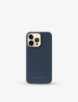 MINTAPPLE: Logo-print iPhone 14 Pro grained-leather case