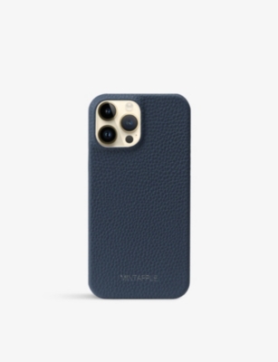MINTAPPLE: Logo-print iPhone 14 Pro Max grained-leather case