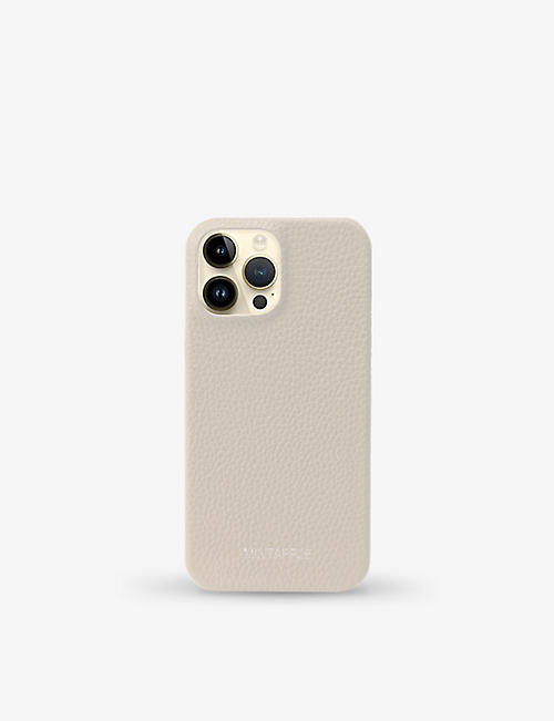 MINTAPPLE: Logo-print iPhone 14 Pro Max grained-leather case