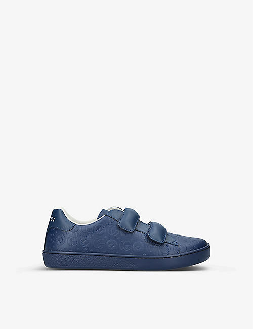 GUCCI: New Ace embossed leather trainers 5-10 years