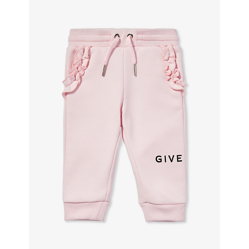 GIVENCHY GIVENCHY MARSHMALLOW LOGO-PRINT COTTON-BLEND JOGGING BOTTOMS 6 MONTHS - 3 YEARS